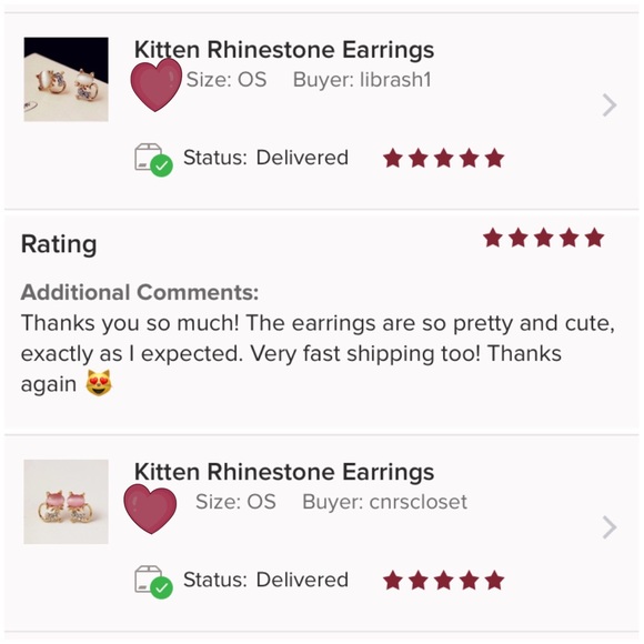 Pink Kitty ♡Rhinestone Earrings - Picture 7 of 8